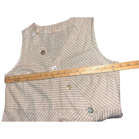 SOFT SURROUNDINGS Chasia Dress Medium Hemp Blend sleevless pockets shell button - Picture 6 of 8